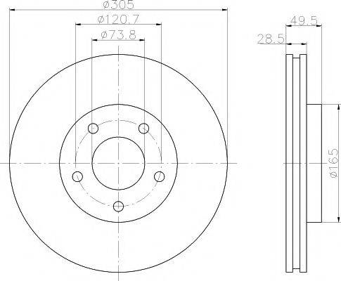 HELLA PAGID 8DD355106801 гальмівний диск