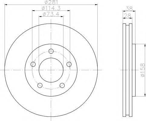 HELLA PAGID 8DD355107891 гальмівний диск