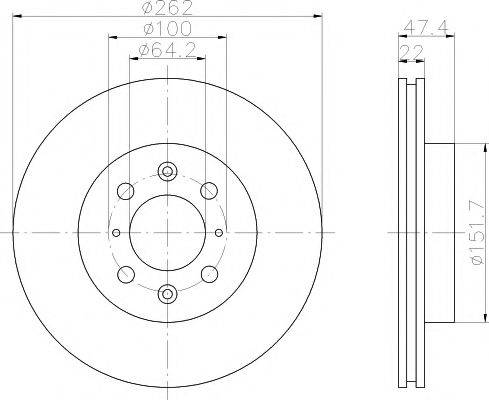 HELLA PAGID 8DD355104041 гальмівний диск