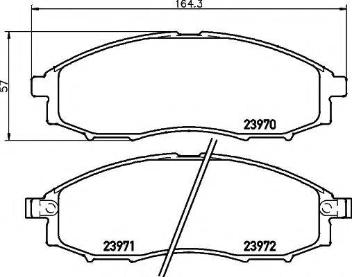 HELLA PAGID 8DB355010671 Комплект гальмівних колодок, дискове гальмо