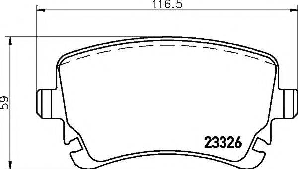 HELLA PAGID 8DB355015951 Комплект гальмівних колодок, дискове гальмо