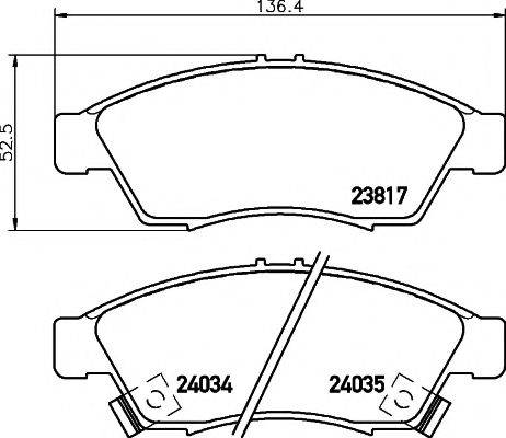 HELLA PAGID 8DB355011081 Комплект гальмівних колодок, дискове гальмо