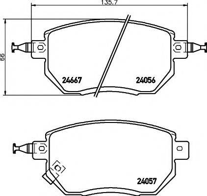 HELLA PAGID 8DB355011101 Комплект гальмівних колодок, дискове гальмо