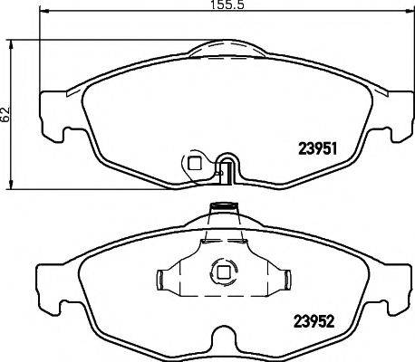 HELLA PAGID 8DB355011991 Комплект гальмівних колодок, дискове гальмо