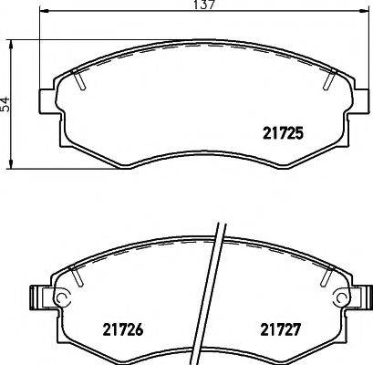 HELLA PAGID 8DB355016691 Комплект гальмівних колодок, дискове гальмо