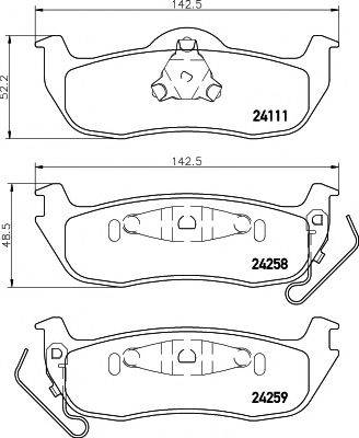 HELLA PAGID 8DB355012181 Комплект гальмівних колодок, дискове гальмо