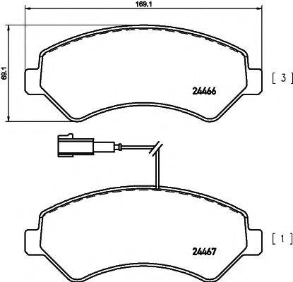 HELLA PAGID 8DB355019901 Комплект гальмівних колодок, дискове гальмо