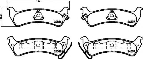 HELLA PAGID 8DB355013091 Комплект гальмівних колодок, дискове гальмо