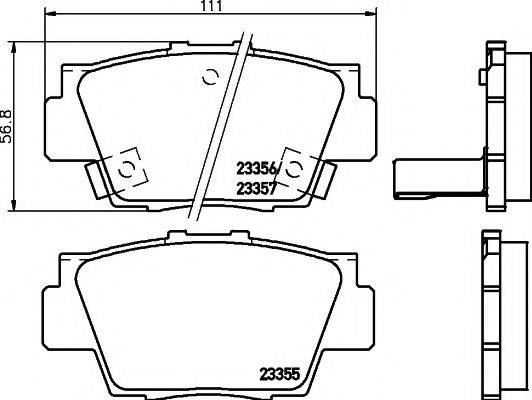 HELLA PAGID 8DB355013831 Комплект гальмівних колодок, дискове гальмо