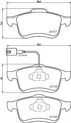 HELLA PAGID 8DB355014241 Комплект гальмівних колодок, дискове гальмо