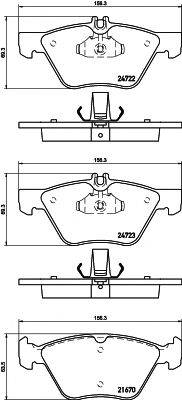 HELLA PAGID 8DB355014291 Комплект гальмівних колодок, дискове гальмо