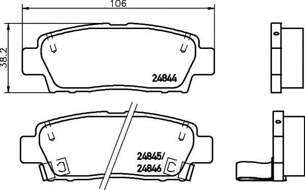 HELLA PAGID 8DB355014771 Комплект гальмівних колодок, дискове гальмо