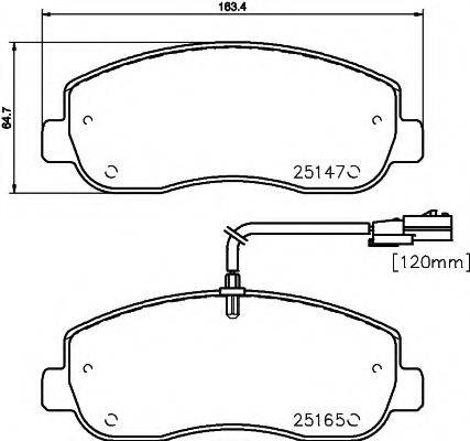 HELLA PAGID 8DB355015291 Комплект гальмівних колодок, дискове гальмо