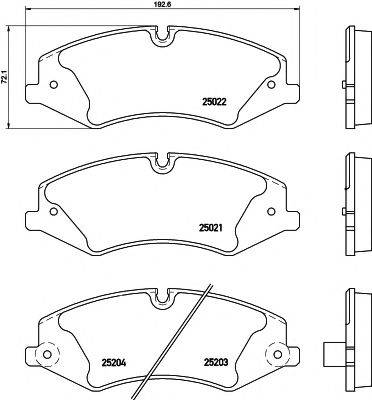 HELLA PAGID 8DB355015551 Комплект гальмівних колодок, дискове гальмо