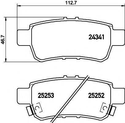 HELLA PAGID 8DB355016081 Комплект гальмівних колодок, дискове гальмо