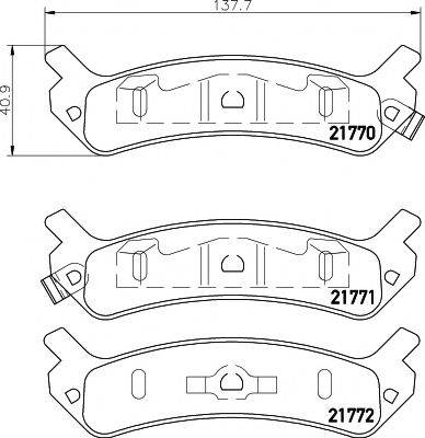 HELLA PAGID 8DB355016901 Комплект гальмівних колодок, дискове гальмо