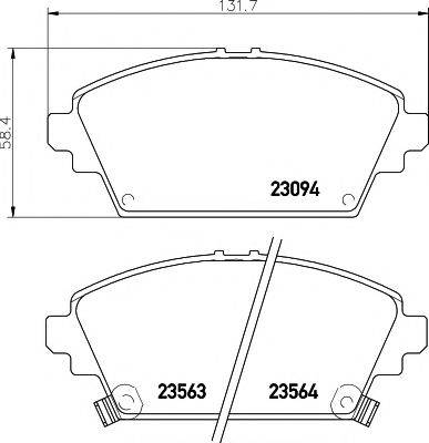 HELLA PAGID 8DB355017171 Комплект гальмівних колодок, дискове гальмо