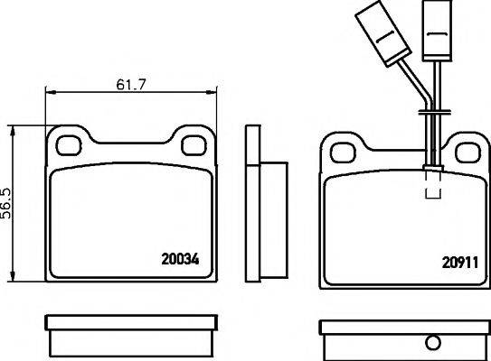 HELLA PAGID 8DB355017531 Комплект гальмівних колодок, дискове гальмо