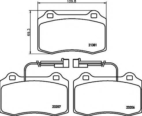 HELLA PAGID 8DB355018421 Комплект гальмівних колодок, дискове гальмо