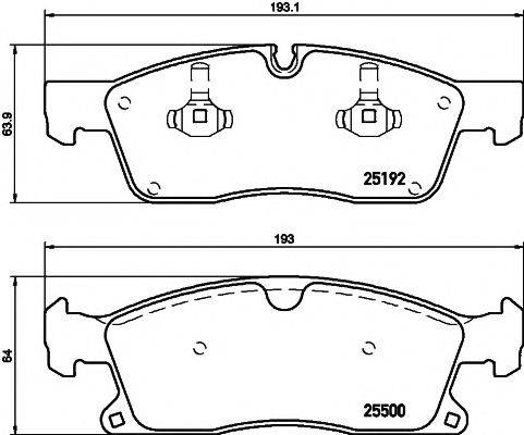 HELLA PAGID 8DB355019821 Комплект гальмівних колодок, дискове гальмо