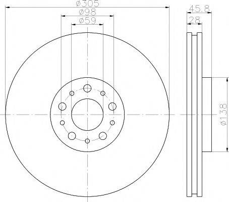 HELLA PAGID 8DD355117951 гальмівний диск