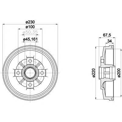 HELLA PAGID 8DT355301941 Гальмівний барабан