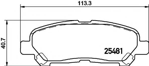 HELLA PAGID 8DB355020131 Комплект гальмівних колодок, дискове гальмо