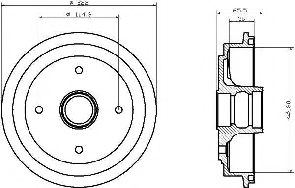 HELLA PAGID 8DT355302351 Гальмівний барабан