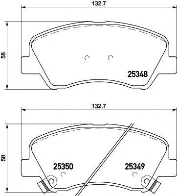 HELLA PAGID 8DB355020231 Комплект гальмівних колодок, дискове гальмо