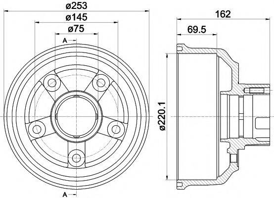 HELLA PAGID 8DT355302411 Гальмівний барабан