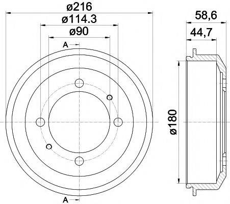 HELLA PAGID 8DT355302461 Гальмівний барабан