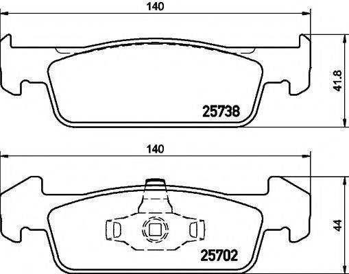 HELLA PAGID 8DB355020421 Комплект гальмівних колодок, дискове гальмо