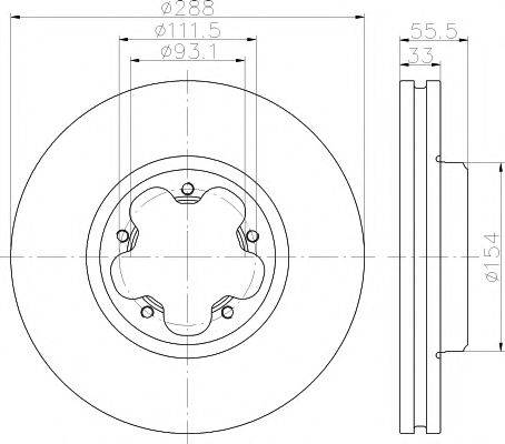 HELLA PAGID 8DD355120111 гальмівний диск