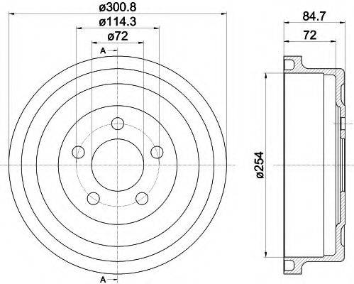 HELLA PAGID 8DT355302571 Гальмівний барабан