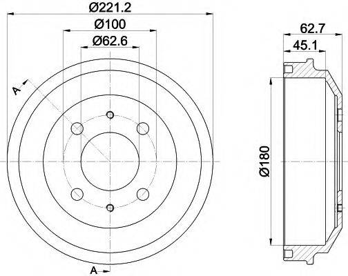 HELLA PAGID 8DT355302681 Гальмівний барабан