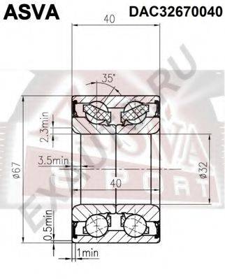 ASVA DAC32670040 Підшипник маточини колеса