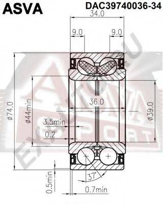 ASVA DAC3974003634 Підшипник маточини колеса