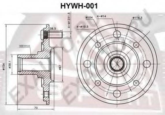 ASVA HYWH001 Маточина колеса