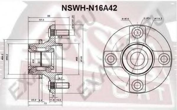 ASVA NSWHN16A42 Маточина колеса