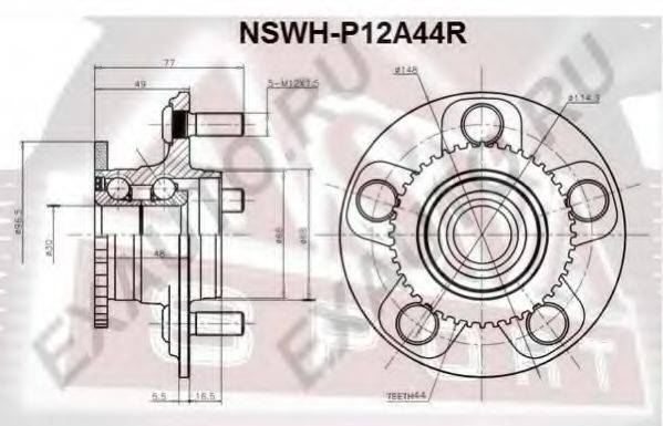 ASVA NSWHP12A44R Маточина колеса