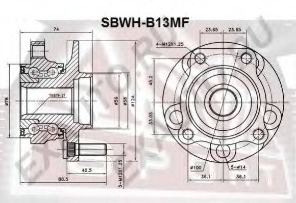 ASVA SBWHB13MF Маточина колеса