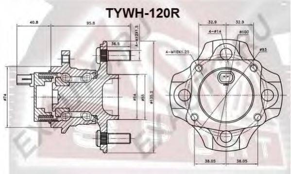 ASVA TYWH120R Маточина колеса