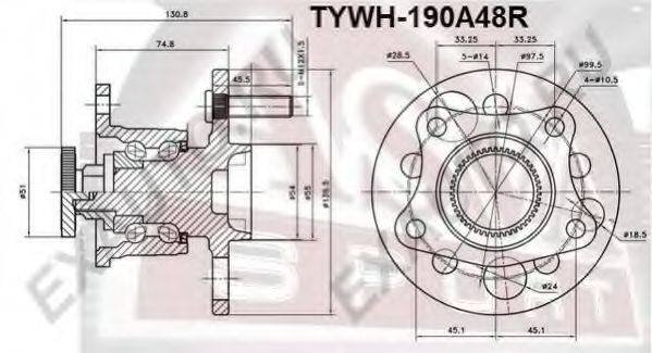 ASVA TYWH190A48R Маточина колеса