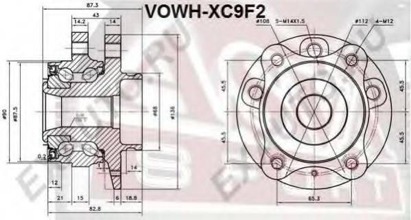 ASVA VOWHXC9F2 Маточина колеса