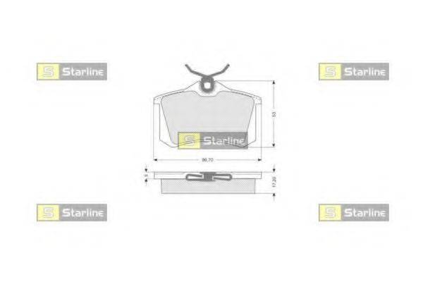 STARLINE BDS002S Комплект гальмівних колодок, дискове гальмо