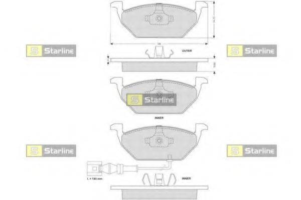 STARLINE BDS003S Комплект гальмівних колодок, дискове гальмо