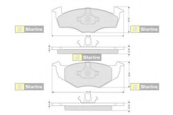 STARLINE BDS072 Комплект гальмівних колодок, дискове гальмо