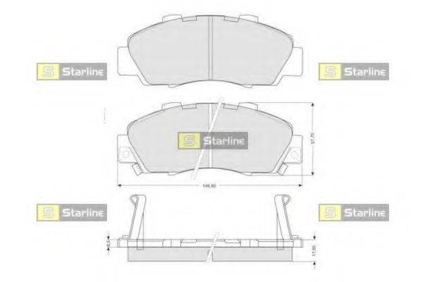 STARLINE BDS214P Комплект гальмівних колодок, дискове гальмо