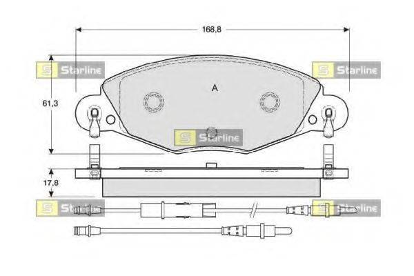 STARLINE BDS346P Комплект гальмівних колодок, дискове гальмо