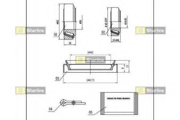 STARLINE LO01465 Комплект підшипника маточини колеса